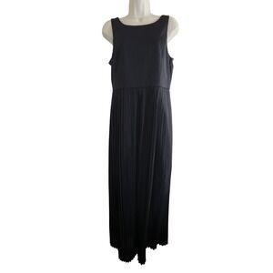 Silvian Heach Womens Black Pleated Maxi Dress Sleeveless  Size‎ M Formal Luxury